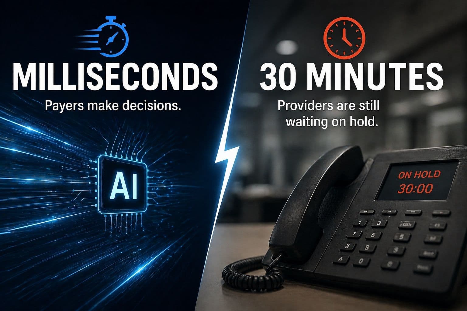 Payers Operate in Milliseconds. Providers Wait 30 Minutes. That’s Where Revenue Gets Stuck.